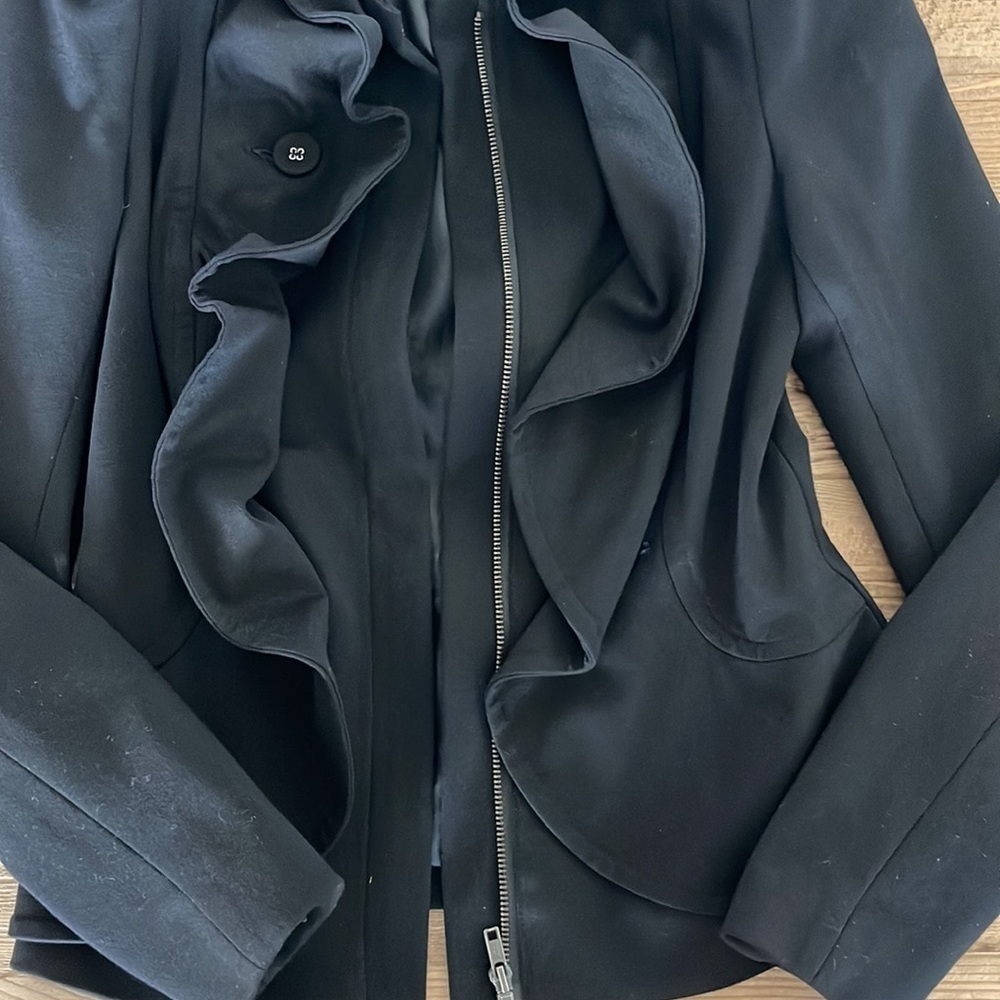 INC International Concepts Black Zip Blazer Size XS - Picture 3 of 7